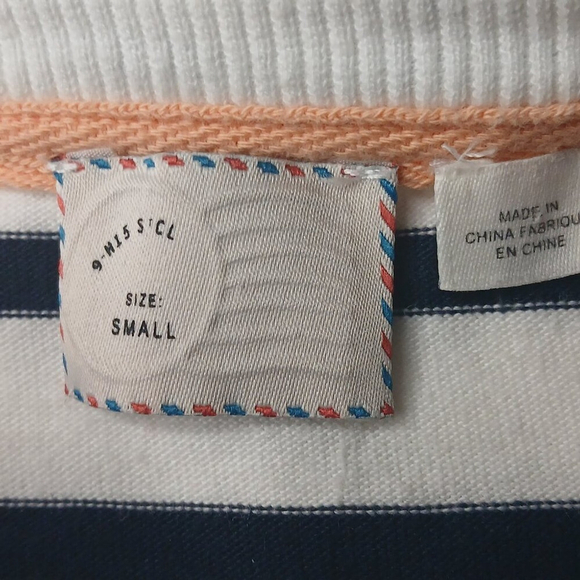 Anthropologie X Postcard Nautical Peplum Tank Blue & White Striped Size Small - Picture 8 of 8